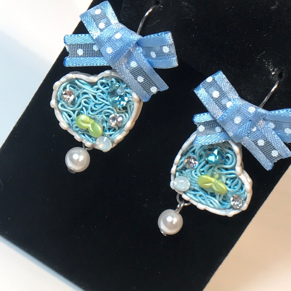 Dream on blue dangle boutique look earrings